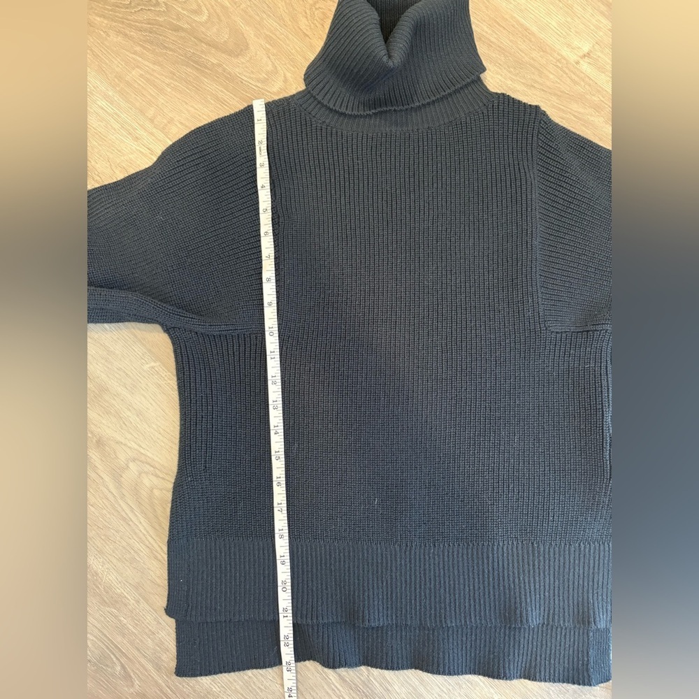 Gentle Fawn Ribbed Knit Turtleneck Sweater Relaxed Fit Deep Navy High size Small - Picture 11 of 11